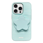 Custodia per telefono in PC a righe Macaron con copertura completa e supporto a stella, For iPhone Air, For iPhone 16 Pro Max, For iPhone 16 Pro, For iPhone 16 Plus