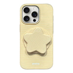 Custodia per telefono in PC a righe Macaron con copertura completa e supporto a stella, For iPhone 16, For iPhone 15 Pro Max, For iPhone 15 Pro, For iPhone 15 Plus