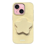 Custodia per telefono in PC a righe Macaron con copertura completa e supporto a stella, For iPhone 15, For iPhone 14 Plus, For iPhone 14, For iPhone 14 Pro