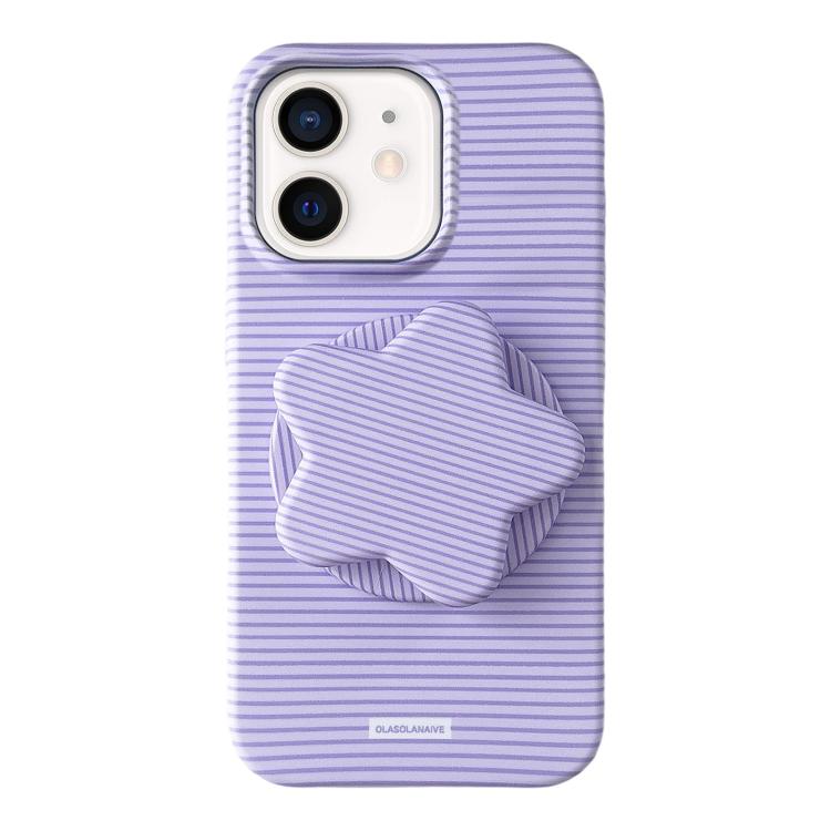 Custodia per telefono in PC a righe Macaron con copertura completa e supporto a stella, For iPhone 12, For iPhone 12 Pro Max, For iPhone 12 Pro, For iPhone 11 Pro Max