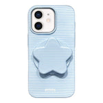 Custodia per telefono in PC a righe Macaron con copertura completa e supporto a stella, For iPhone 12, For iPhone 12 Pro Max, For iPhone 12 Pro, For iPhone 11 Pro Max