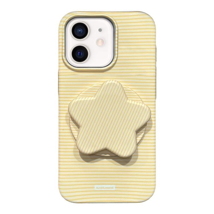 Custodia per telefono in PC a righe Macaron con copertura completa e supporto a stella, For iPhone 12, For iPhone 12 Pro Max, For iPhone 12 Pro, For iPhone 11 Pro Max