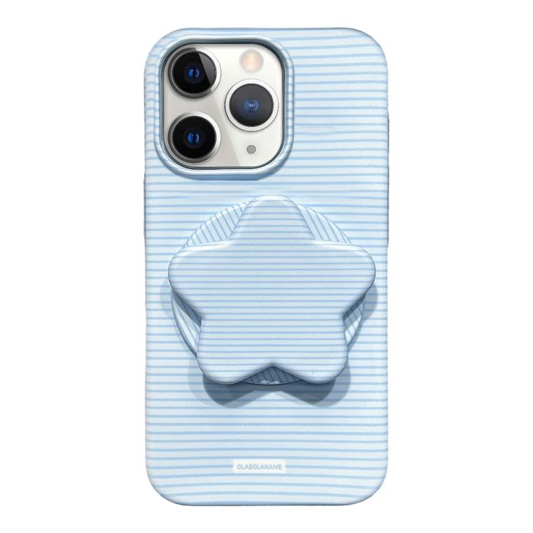 Custodia per telefono in PC a righe Macaron con copertura completa e supporto a stella, For iPhone 12, For iPhone 12 Pro Max, For iPhone 12 Pro, For iPhone 11 Pro Max