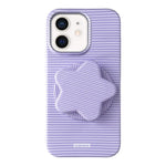 Custodia per telefono in PC a righe Macaron con copertura completa e supporto a stella, For iPhone 11, For iPhone 11 Pro