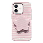 Custodia per telefono in PC a righe Macaron con copertura completa e supporto a stella, For iPhone 11, For iPhone 11 Pro