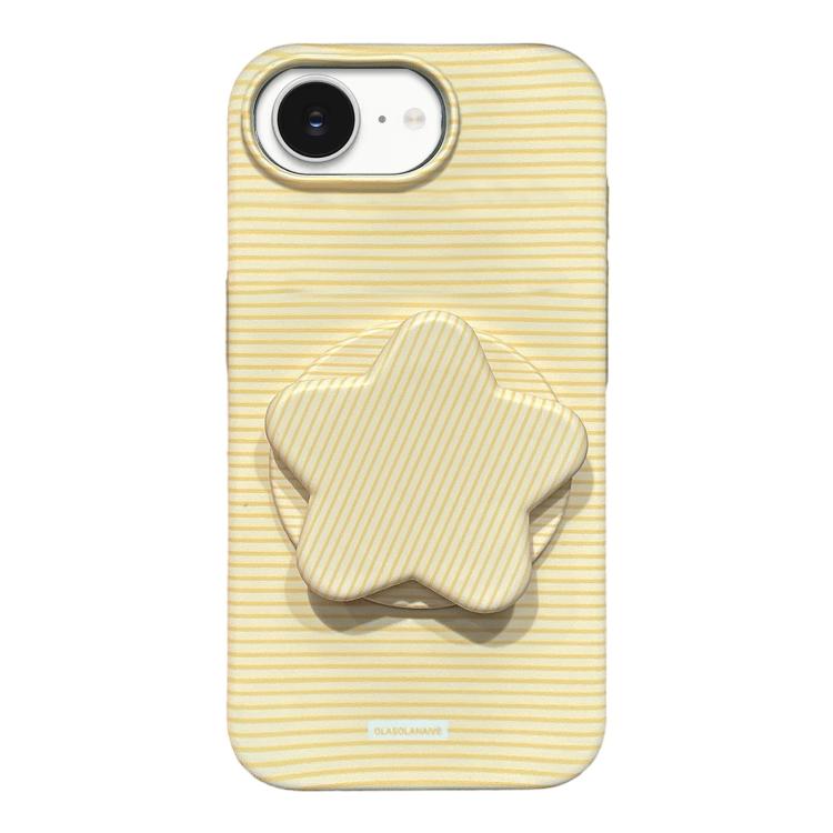 Custodia per telefono in PC a righe Macaron con copertura completa e supporto a stella, For iPhone 17e / 16e, For iPhone 17 Pro Max, For iPhone 17 Pro, For iPhone 17