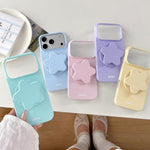 Custodia per telefono in PC a righe Macaron con copertura completa e supporto a stella, For iPhone 17e / 16e, For iPhone 17 Pro Max, For iPhone 17 Pro, For iPhone 17