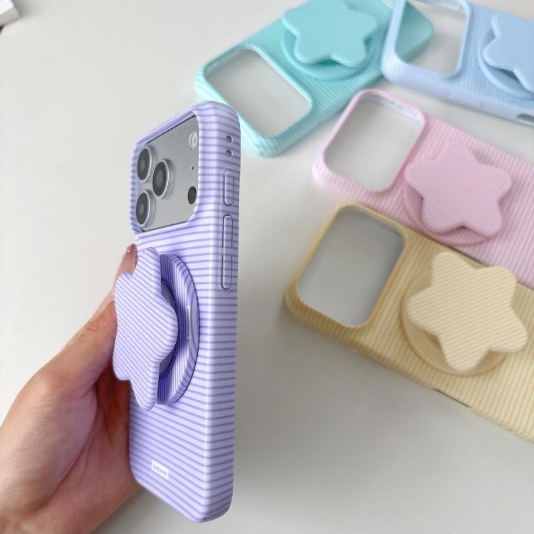 Custodia per telefono in PC a righe Macaron con copertura completa e supporto a stella, For iPhone 17e / 16e, For iPhone 17 Pro Max, For iPhone 17 Pro, For iPhone 17