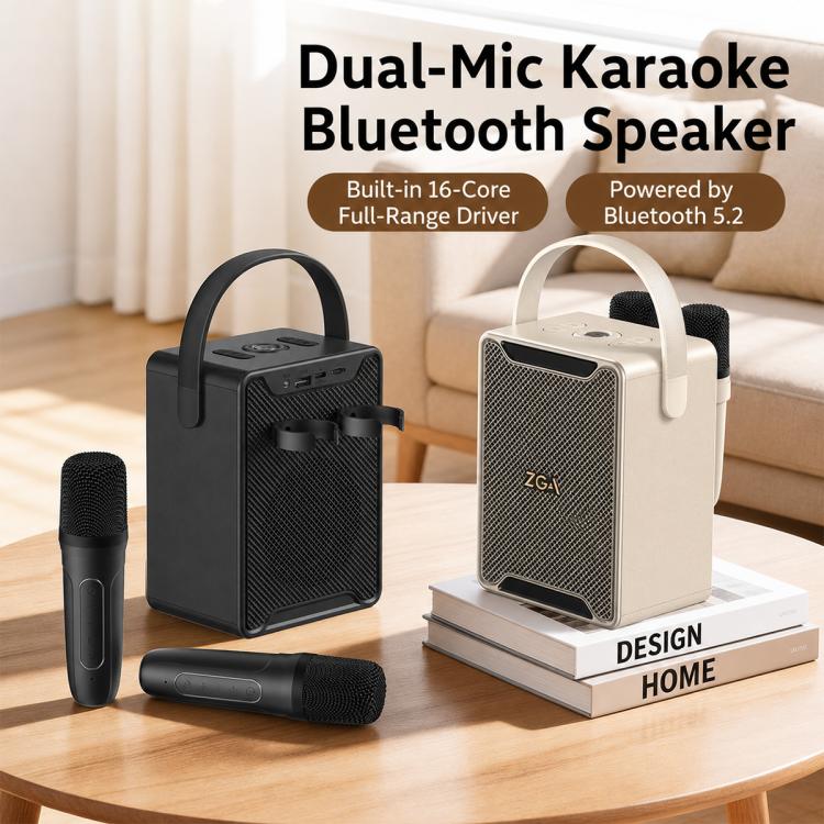 Altoparlante Bluetooth portatile ZGA PF010 con doppio microfono per karaoke