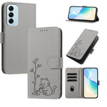 Custodia per telefono in ecopelle con fibbia a forma di albero e gatto YX0014, con cordino., For Galaxy M14 5G