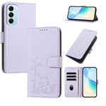 Custodia per telefono in ecopelle con fibbia a forma di albero e gatto YX0014, con cordino., For Galaxy M14 5G