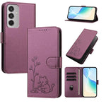 Custodia per telefono in ecopelle con fibbia a forma di albero e gatto YX0014, con cordino., For Galaxy M36 5G, For Galaxy M35 5G