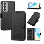 Custodia per telefono in ecopelle con fibbia a forma di albero e gatto YX0014, con cordino., For Galaxy M36 5G, For Galaxy M35 5G
