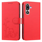 Custodia per telefono in ecopelle con fibbia a forma di albero e gatto YX0014, con cordino., For Galaxy M36 5G, For Galaxy M35 5G