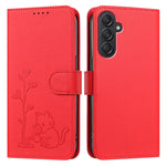 Custodia per telefono in ecopelle con fibbia a forma di albero e gatto YX0014, con cordino., For Galaxy M55 5G / C55 5G, For Galaxy M15 5G / F15 5G