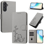 Custodia per telefono in ecopelle con fibbia a forma di albero e gatto YX0014, con cordino., For Galaxy M55 5G / C55 5G, For Galaxy M15 5G / F15 5G