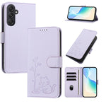 Custodia per telefono in ecopelle con fibbia a forma di albero e gatto YX0014, con cordino., For Galaxy M55 5G / C55 5G, For Galaxy M15 5G / F15 5G