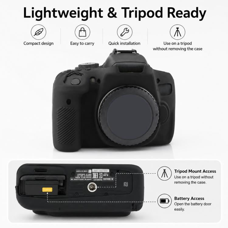 Custodia protettiva in morbido silicone per fotocamera, For Canon EOS 750D