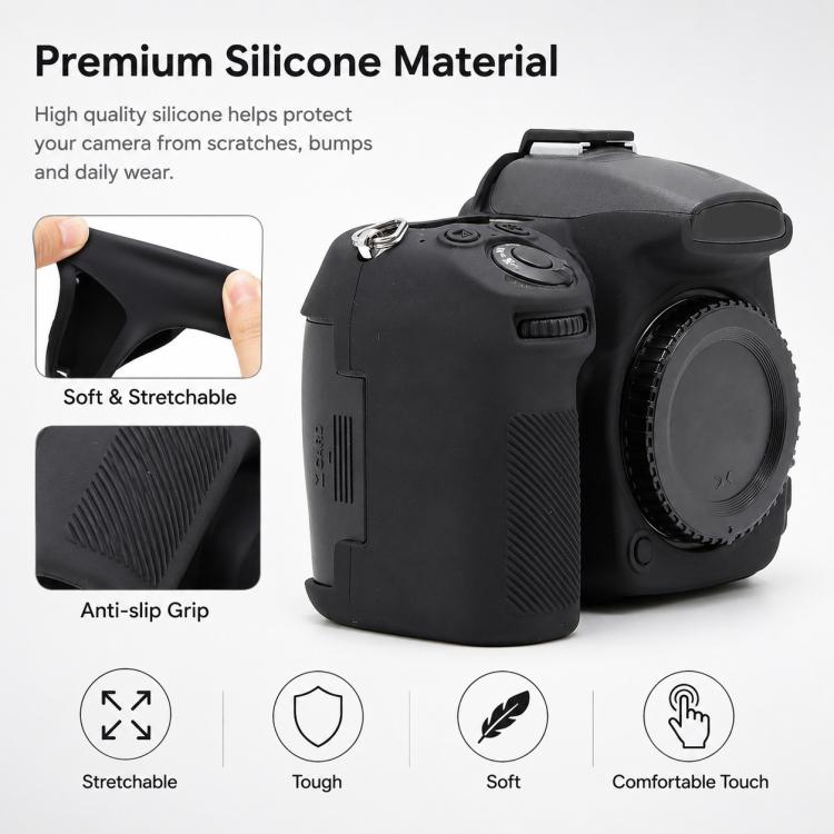 Custodia protettiva in morbido silicone per fotocamera, For Nikon D7000