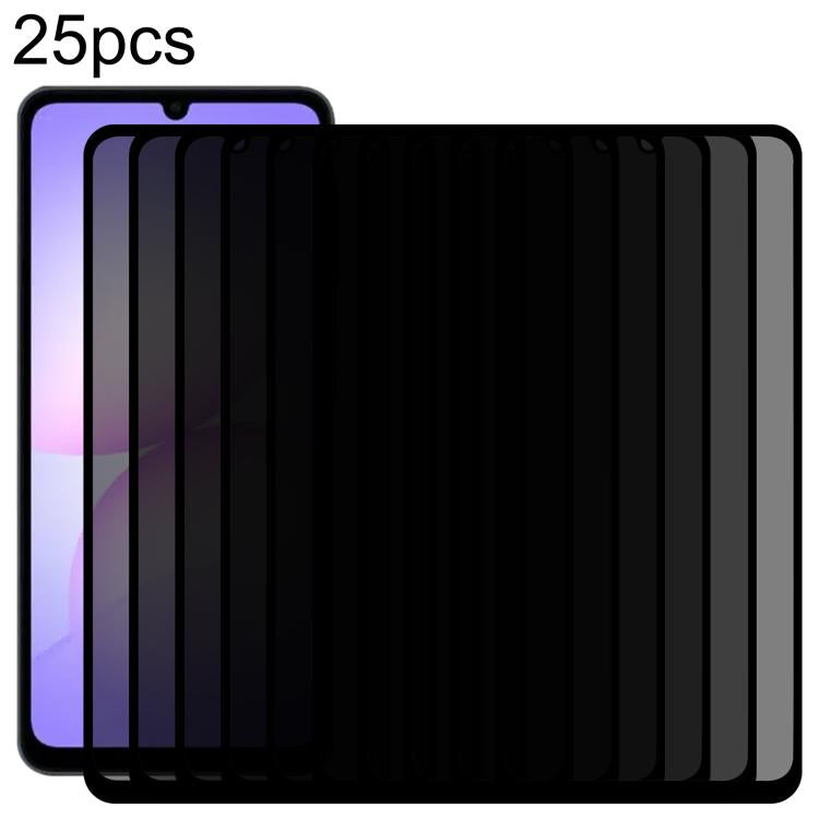25 pezzi Pellicola serigrafica anti-spia a copertura totale in vetro temperato, For Galaxy A08 4G, For Galaxy A08 5G, For Galaxy A18 4G, For Galaxy A18 5G, For Galaxy M47 5G, For Galaxy Buddy5 5G