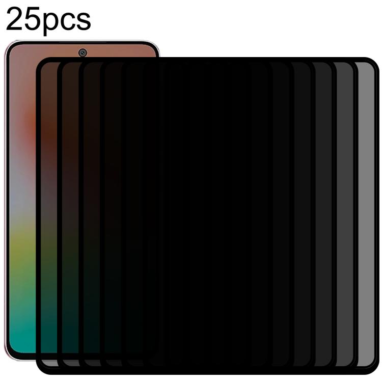 25 pezzi Pellicola serigrafica anti-spia a copertura totale in vetro temperato, For Galaxy A08 4G, For Galaxy A08 5G, For Galaxy A18 4G, For Galaxy A18 5G, For Galaxy M47 5G, For Galaxy Buddy5 5G