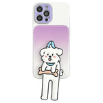 Custodia per telefono in TPU, silicone e acrilico con effetto sfumato e supporto a forma di gatto, For iPhone 15 Pro Max, For iPhone 15 Pro, For iPhone 15, For iPhone 14, For iPhone 14 Pro, For iPhone 14 Pro Max