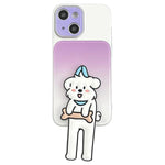 Custodia per telefono in TPU, silicone e acrilico con effetto sfumato e supporto a forma di gatto, For iPhone 15 Pro Max, For iPhone 15 Pro, For iPhone 15, For iPhone 14, For iPhone 14 Pro, For iPhone 14 Pro Max