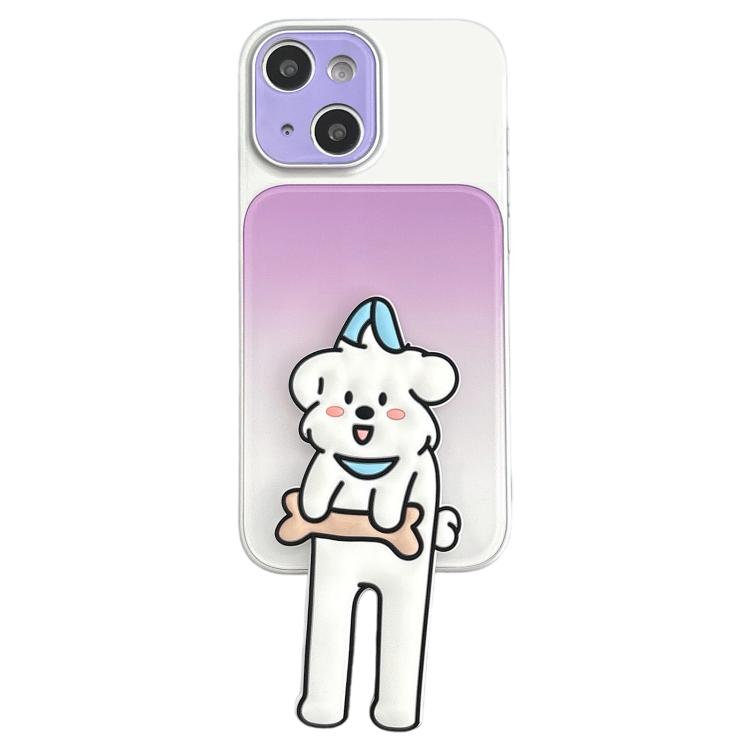 Custodia per telefono in TPU, silicone e acrilico con effetto sfumato e supporto a forma di gatto, For iPhone 15 Pro Max, For iPhone 15 Pro, For iPhone 15, For iPhone 14, For iPhone 14 Pro, For iPhone 14 Pro Max