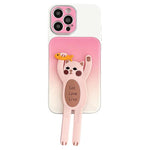 Custodia per telefono in TPU, silicone e acrilico con effetto sfumato e supporto a forma di gatto, For iPhone 15 Pro Max, For iPhone 15 Pro, For iPhone 15, For iPhone 14, For iPhone 14 Pro, For iPhone 14 Pro Max