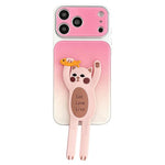 Custodia per telefono in TPU, silicone e acrilico con effetto sfumato e supporto a forma di gatto, For iPhone 17 Pro Max, For iPhone 17 Pro, For iPhone 17, For iPhone 16 Pro Max, For iPhone 16 Pro, For iPhone 16