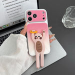 Custodia per telefono in TPU, silicone e acrilico con effetto sfumato e supporto a forma di gatto, For iPhone 17 Pro Max, For iPhone 17 Pro, For iPhone 17, For iPhone 16 Pro Max, For iPhone 16 Pro, For iPhone 16