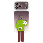 Custodia per telefono in TPU, silicone e acrilico con effetto sfumato e supporto a forma di gatto, For iPhone 17 Pro Max, For iPhone 17 Pro, For iPhone 17, For iPhone 16 Pro Max, For iPhone 16 Pro, For iPhone 16