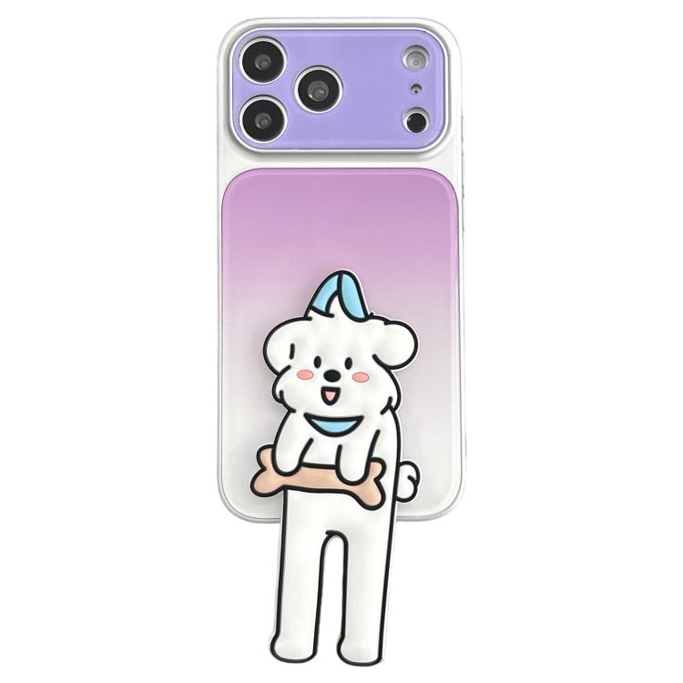 Custodia per telefono in TPU, silicone e acrilico con effetto sfumato e supporto a forma di gatto, For iPhone 17 Pro Max, For iPhone 17 Pro, For iPhone 17, For iPhone 16 Pro Max, For iPhone 16 Pro, For iPhone 16