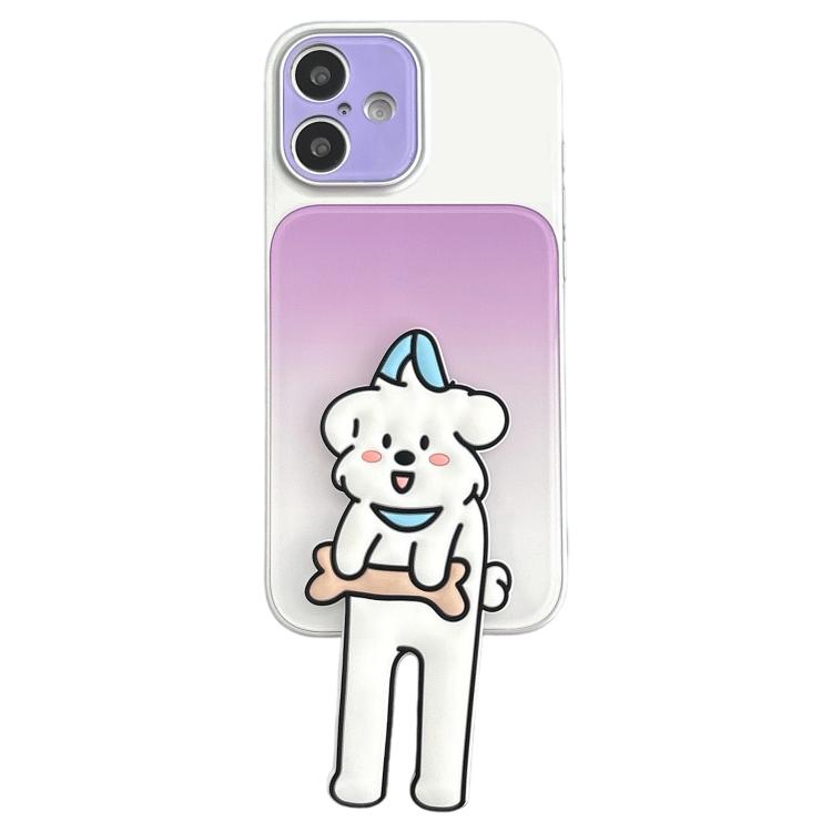 Custodia per telefono in TPU, silicone e acrilico con effetto sfumato e supporto a forma di gatto, For iPhone 17 Pro Max, For iPhone 17 Pro, For iPhone 17, For iPhone 16 Pro Max, For iPhone 16 Pro, For iPhone 16