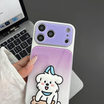 Custodia per telefono in TPU, silicone e acrilico con effetto sfumato e supporto a forma di gatto, For iPhone 17 Pro Max, For iPhone 17 Pro, For iPhone 17, For iPhone 16 Pro Max, For iPhone 16 Pro, For iPhone 16