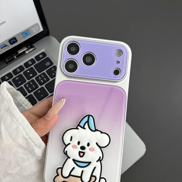 Custodia per telefono in TPU, silicone e acrilico con effetto sfumato e supporto a forma di gatto, For iPhone 15 Pro Max, For iPhone 15 Pro, For iPhone 15, For iPhone 14, For iPhone 14 Pro, For iPhone 14 Pro Max