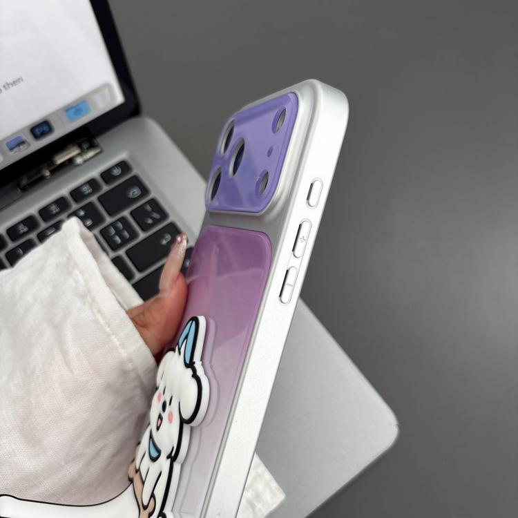 Custodia per telefono in TPU, silicone e acrilico con effetto sfumato e supporto a forma di gatto, For iPhone 17 Pro Max, For iPhone 17 Pro, For iPhone 17, For iPhone 16 Pro Max, For iPhone 16 Pro, For iPhone 16