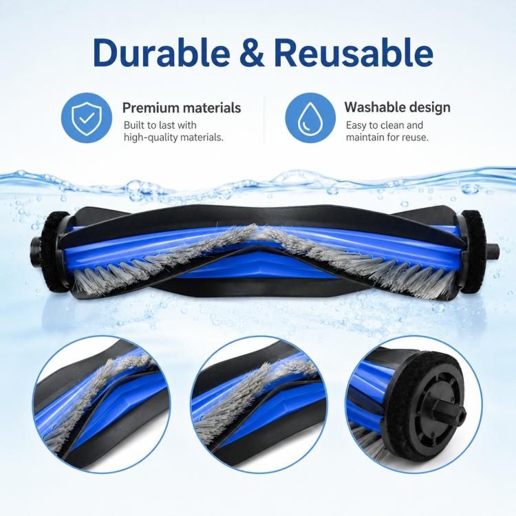 Accessori di ricambio per l'aspirapolvere robot Ecovacs DEEBOT X8 OMNI / X8 Pro OMNI, Main Brush, Side Brush, Filter, Activated Carbon Filter, Dust Bag, Activated Carbon Dust Bag, Roller Mop, Main Brush Cover, Water Tray, Dust Box, Dirty Water Tank    ...