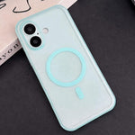 Custodia per telefono ibrida magnetica in TPU con texture in similpelle vegana e pulsante fotocamera AI., For iPhone 16 Pro, For iPhone 16