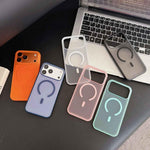 Custodia per telefono ibrida magnetica in TPU con texture in similpelle vegana e pulsante fotocamera AI., For iPhone 16 Pro, For iPhone 16