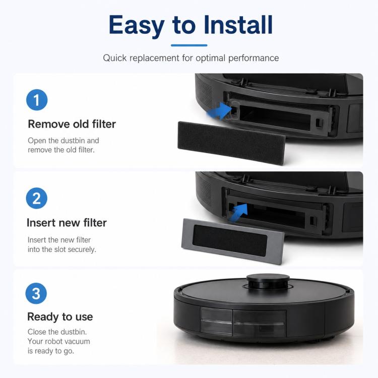 Accessori di ricambio per l'aspirapolvere robot Ecovacs DEEBOT OZMO T8 / T8 AIVI / T8 Max / T9 / N8 Pro, Activated Carbon Filter, Deep Mop Pad, Disposable Mop Pad, 10pcs Wet Mop Pad, Main Brush Cover, Dust Box, Mop Pad Holder