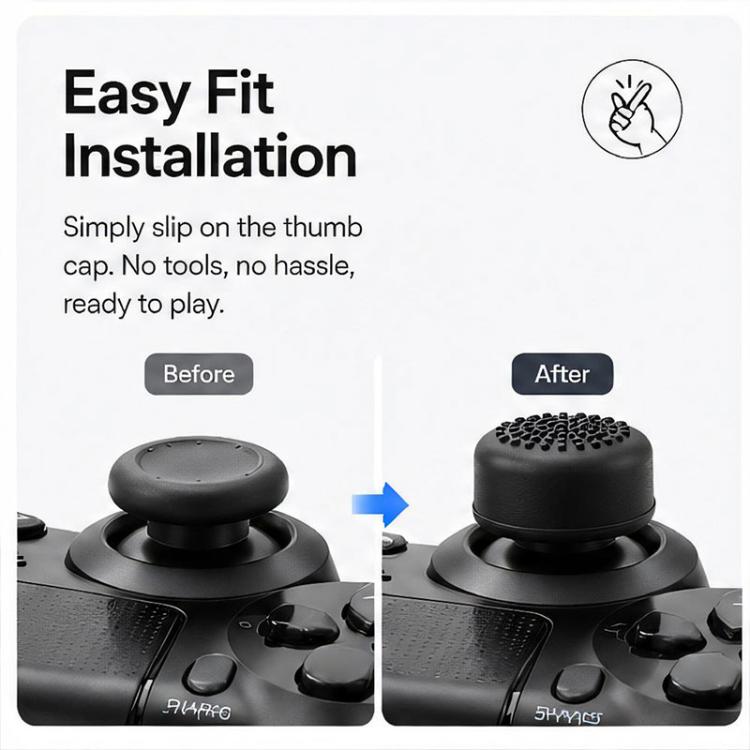 XDcase 8 pezzi Cappucci antiscivolo in silicone impilabili per joystick PS5 / Switch Pro / Xbox 360 Gamepad