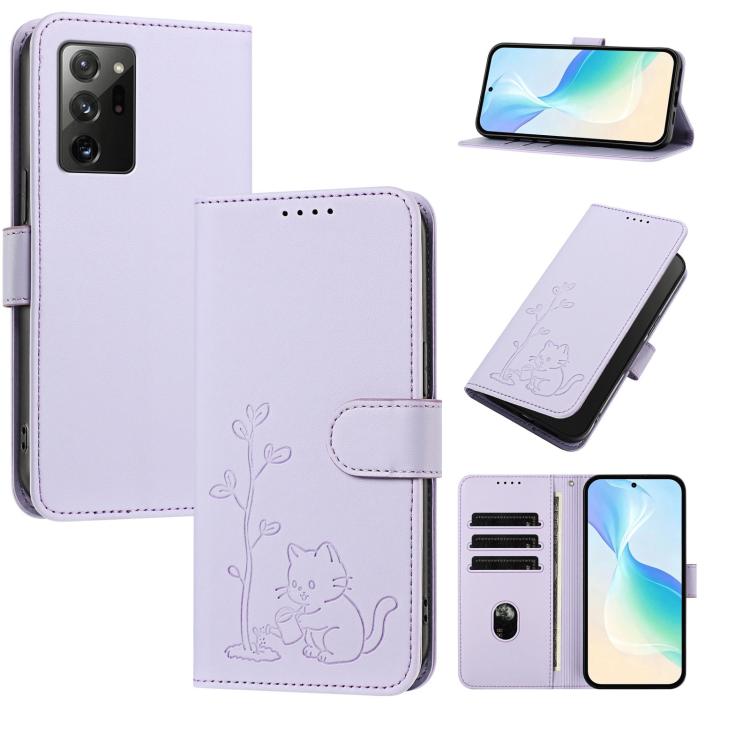 Custodia per telefono in ecopelle con fibbia a forma di albero e gatto YX0014, con cordino., For Galaxy Note20, For Galaxy S20 Ultra