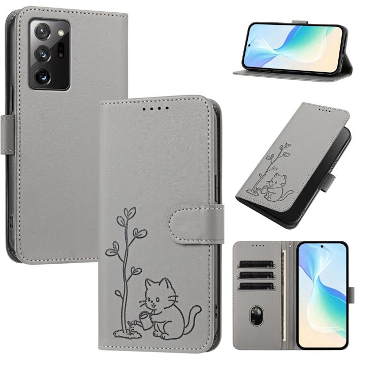 Custodia per telefono in ecopelle con fibbia a forma di albero e gatto YX0014, con cordino., For Galaxy S21 Ultra 5G, For Galaxy Note20 Ultra