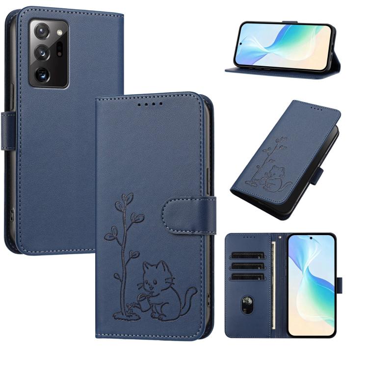 Custodia per telefono in ecopelle con fibbia a forma di albero e gatto YX0014, con cordino., For Galaxy S21 Ultra 5G, For Galaxy Note20 Ultra