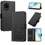 Custodia per telefono in ecopelle con fibbia a forma di albero e gatto YX0014, con cordino., For Galaxy Note20, For Galaxy S20 Ultra