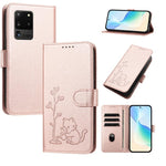 Custodia per telefono in ecopelle con fibbia a forma di albero e gatto YX0014, con cordino., For Galaxy Note20, For Galaxy S20 Ultra