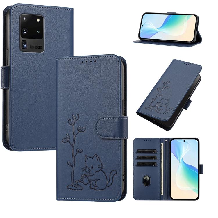 Custodia per telefono in ecopelle con fibbia a forma di albero e gatto YX0014, con cordino., For Galaxy Note20, For Galaxy S20 Ultra
