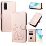 Custodia per telefono in ecopelle con fibbia a forma di albero e gatto YX0014, con cordino., For Galaxy S23 5G, For Galaxy S20 FE