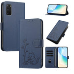 Custodia per telefono in ecopelle con fibbia a forma di albero e gatto YX0014, con cordino., For Galaxy S23 5G, For Galaxy S20 FE